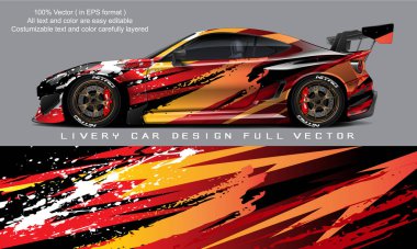 car livery graphic vector. abstract grunge background design for vehicle vinyl wrap and car branding clipart