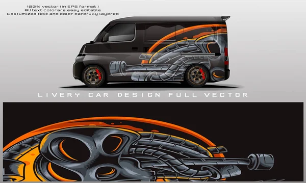 Графічний Вектор Лівреї Автомобілів Абстрактний Гранжевий Дизайн Фону Автомобіля Вінілової — стоковий вектор