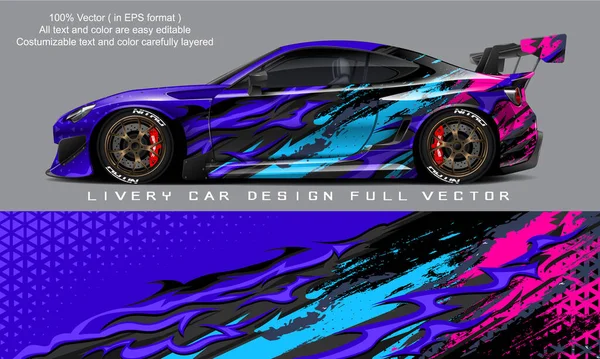 Car Livery Graphic Vector Abstract Grunge Background Design Vehicle Vinyl — ストックベクタ