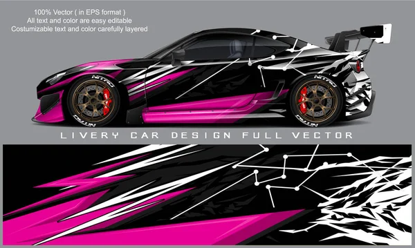 Car Livery Graphic Vector Abstract Grunge Background Design Vehicle Vinyl — Stock vektor