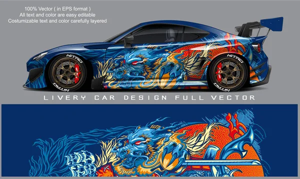 Car Livery Graphic Vector Abstract Grunge Background Design Vehicle Vinyl — Stock Vector