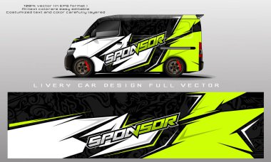 van livery graphic vector. abstract grunge background design for vehicle vinyl wrap and car branding clipart