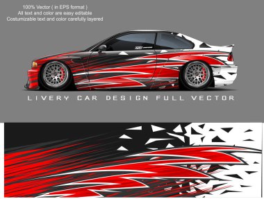 car livery graphic vector. abstract grunge background design for vehicle vinyl wrap and car branding