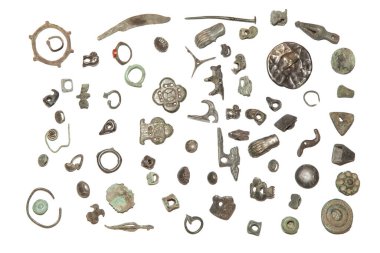 İskitli hayvan tarzı. Eski Scythian ürünleri. Arkeolojik bulgular. Ukrayna Poltava 'yı buldum. Özel koleksiyon.