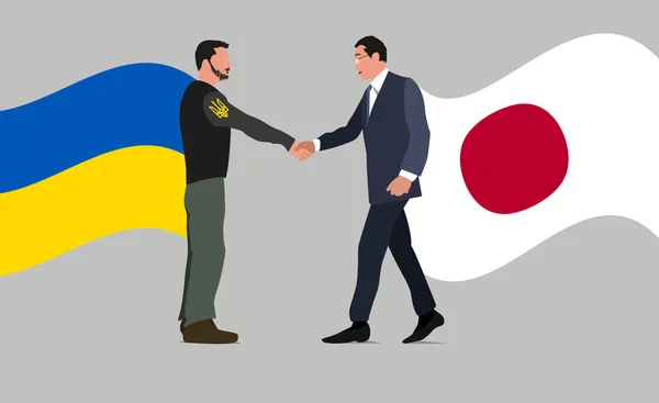 キエフ 2023年3月21日 岸田文雄首相がウクライナに到着しました ウクライナの大統領と日本の首相は握手をする — ストック写真