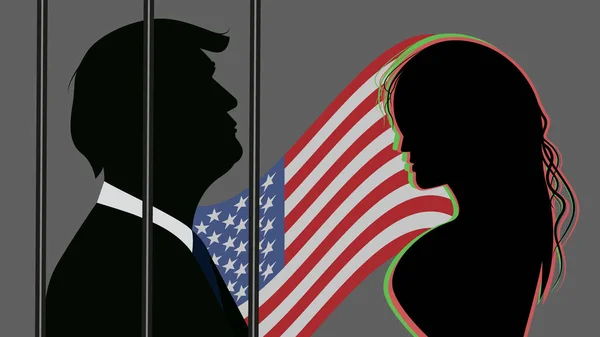 New York 2023 Donald Trump Fait Face Des Accusations Criminelles — Image vectorielle