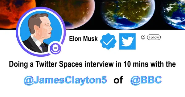 April 2023 Elon Musk Tweeted Doing Interview Twitter Space Sin — Stock Photo, Image