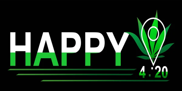 Happy Marijuana Leaf Cannabis Celebration Vector Lettering Design Avril Marijuana — Image vectorielle