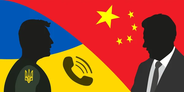 2023年4月26日 ウクライナ大統領ボロディミー ゼレンスキーは中国の習近平国家主席と電話会談を行ったことを発表した — ストック写真