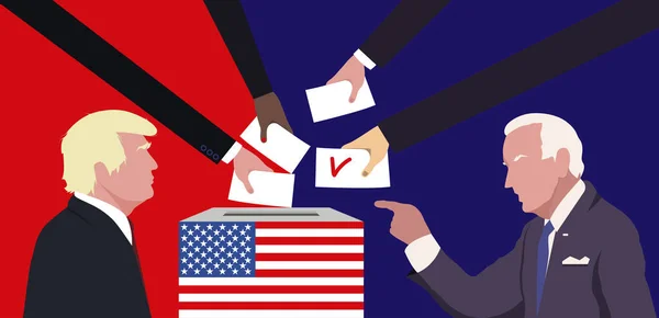 Ilustración Joe Biden Frente Donald Trump Ilustración Elecciones Presidenciales Elecciones — Foto de Stock