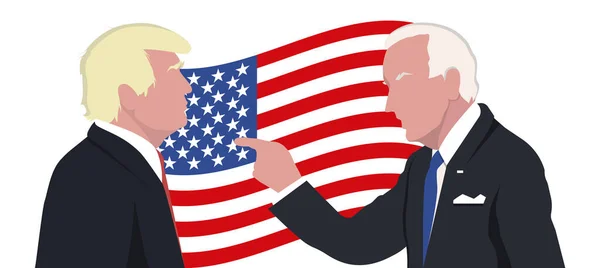 Illustration Joe Biden Devant Donald Trump Illustration Des Élections Présidentielles — Photo