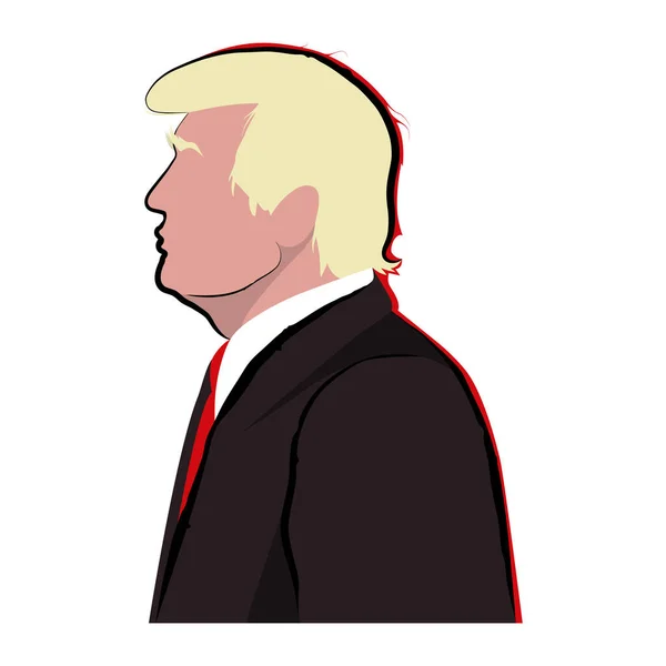 Silhouette Profil Den Præsident Usa Donald Trump Flad Vektorillustration – Stock-vektor