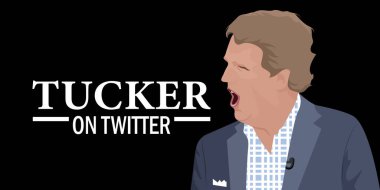 6 Haziran 2023, Ujlt Tucker Carlson kendi programının ilk bölümünü Twitter 'da yayınladı. Eski Fox News spikeri Tucker Carlson' ın portresi ağzı sonuna kadar açıktı..