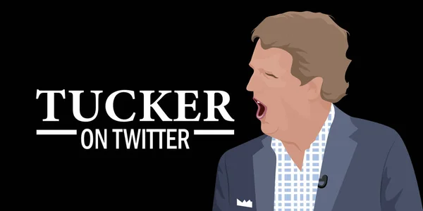 2023年6月6日 Julf Tucker Carlsonは自身の番組の第1話をTwitterに投稿した — ストックベクタ