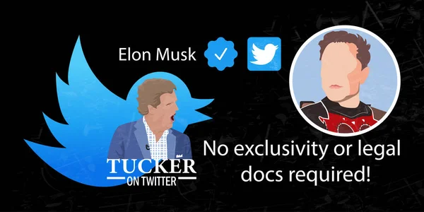 Juni 2023 Schrieb Elon Musk Einen Neuen Tweet Über Tucker — Stockfoto