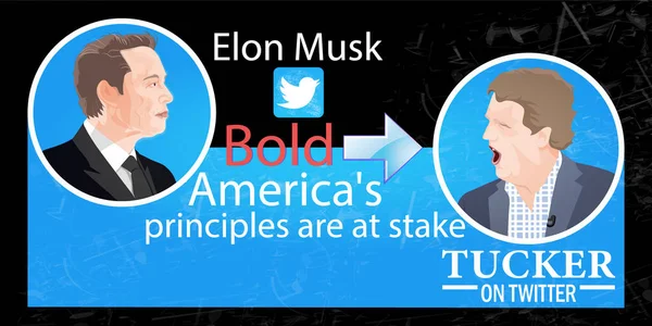 Juni 2023 Skrev Elon Musk Tweet Tucker Carlson Hans Twitter - Stock-foto
