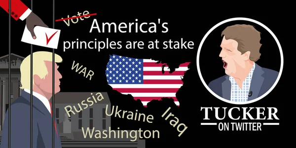 Haziran 2023 Twitter Daki Tucker Carlson Sayısı Amerika Nın Prensipleri — Stok fotoğraf