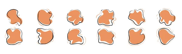 stock vector Organic shape set. Set of large amoeba elements. Random flat geometric spot of irregular shape with uneven contour.