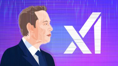 XAI 'ı Elon Musk kurdu. Elon Musk portresi ve XAI yazıtları. 12 Temmuz 2023 Elon Musk, XAI 'nin kurulduğunu duyurdu..