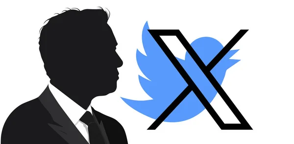 24 Temmuz 2023, Twitter sahibi Elon Musk Twitter logosunu bir kuştan X 'e çevirdi. Twitter logosunu değiştiriyorum. Eski Twitter kuş logosu ve yeni X logosu
