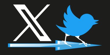 24 Temmuz 2023, Twitter sahibi Elon Musk Twitter logosunu bir kuştan X.Twitter logosuna çevirdi. Eski ve yeni Twitter logosu.