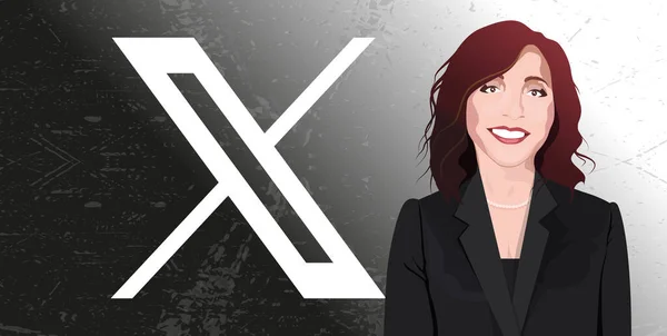 Twitter CEO 'su Linda Yaccarino ve yeni Twitter logosu X.