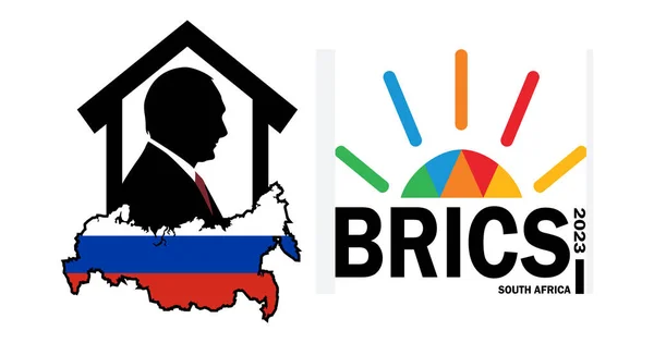 2023年8月22日 ロシアのウラジーミル プーチン大統領はBricsサミットのために南アフリカに来ることを敢えてしなかった — ストック写真
