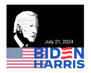 21 Temmuz 2024 'te, ABD Başkanı Joe Biden başkanlık yarışından çekildiğini açıkladı. Portre Joe Biden.