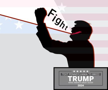 13 Temmuz 2024 'te, Butler, Pennsylvania' da bir mitingde Donald Trump 'a suikast girişiminde bulunuldu. Yüzüne kan hücum etti ve yumruğunu havaya kaldırdı, 