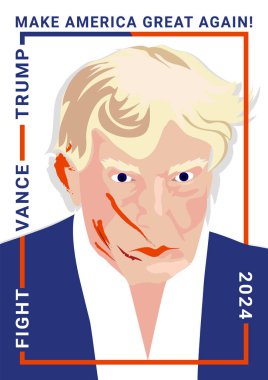 Donald Trump 'ın suratında kan ve seçim kampanyasının sloganı 