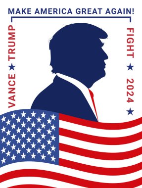 Poster Donald Trump ve seçim kampanyasının sloganı Amerika 'yı Yeniden Harika Yap