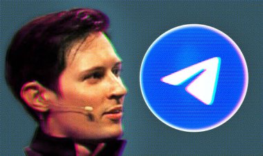 Ukrayna, 31 Ağustos 2024: Bu fotoğrafta Telegram uygulamalarının logosu ve Telegram kanalındaki sayfasında kurucusu Pavel Durov 'un fotoğrafı var. Yarıton etkisi ve arıza efekti.