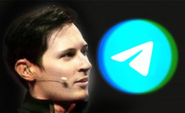 Ukrayna, 31 Ağustos 2024: Bu fotoğrafta Telegram uygulamalarının logosu ve Telegram kanalındaki sayfasında kurucusu Pavel Durov 'un fotoğrafı var. Arıza efekti.