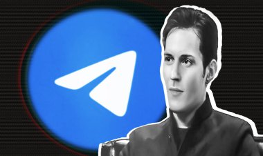 Ukrayna, Ekim 05, 2024: Bu illüstrasyon fotoğrafı Telegram uygulamalarının logosunu ve kurucu Pavel Durov 'un bir portresini gösteriyor. Editör illüstrasyon fotoğrafçılığı.