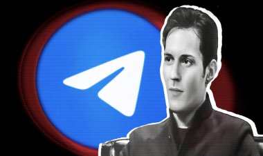 Ukrayna, Ekim 05, 2024: Bu illüstrasyon fotoğrafı Telegram uygulamalarının logosunu ve kurucu Pavel Durov 'un bir portresini gösteriyor. Editör illüstrasyon fotoğrafçılığı.
