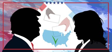Donald Trump ve Kamala Harris 'in ellerinde oy pusulaları var...