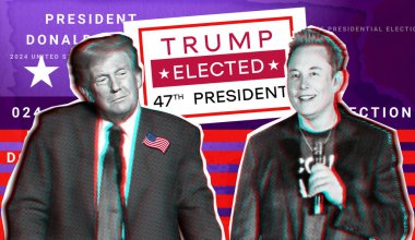 14 Kasım 2024. 2024 ABD başkanlık seçiminin konsept sonuçları. Elon Musk ve Donald Trump 'ın resimli kolajı.