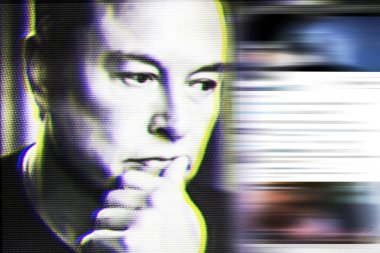 Poltava. Ukrayna. 2 Ocak 2025. Düşünceli bir Elon Musk 'un soyut fotoğraf portresi.
