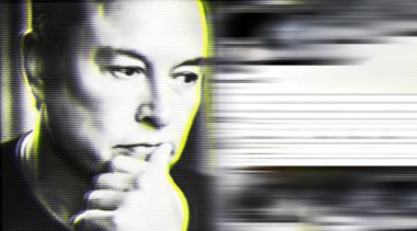 Poltava. Ukrayna. 2 Ocak 2025. Düşünceli bir Elon Musk 'un soyut fotoğraf portresi.