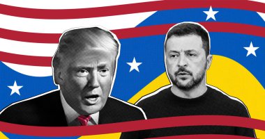 President of Ukraine Volodymyr Zelenskyy, American President Donald Trump clipart