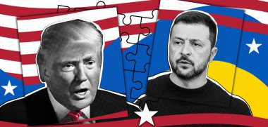 ABD Başkanı Donald Trump ve Ukrayna Cumhurbaşkanı Volodymyr Zelensky. Çekimser kolaj
