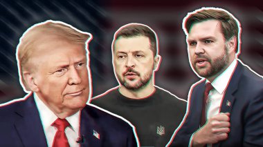ABD Başkanı Donald Trump, Başkan Yardımcısı J.D. Vance ve Ukrayna Cumhurbaşkanı Volodymyr Zelenskyy.