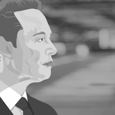 İş adamı Elon Musk 'un Portresi 
