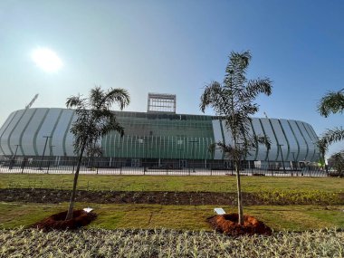 Rourkela, Bhubaneswar, Odisha, Hindistan - 3 Ocak 2023; Hindistan 'ın Odisha kentindeki Birsa Munda hokey stadyumunun açık hava manzarası