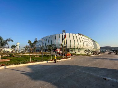 Rourkela, Bhubaneswar, Odisha, Hindistan - 3 Ocak 2023; Hindistan 'ın Odisha kentindeki Birsa Munda hokey stadyumunun açık hava manzarası