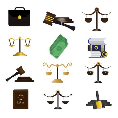 vector design of law and justice icon. set of law and justice stock vector illustration.