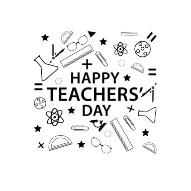Mutlu öğretmenler günü vektör tasarımı öğeleri.