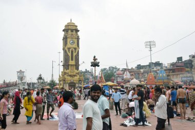 Haridwar, Uttarakhand, Hindistan, 12 Ağustos 2023, Har Ki Pauri Haridwar, Ganj Nehri Kıyıları