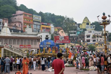 Haridwar, Uttarakhand, Hindistan, 12 Ağustos 2023, Har Ki Pauri Haridwar, Ganj Nehri Kıyıları