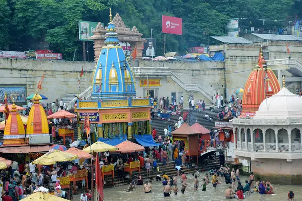 stock image Haridwar, Uttarakhand, India, 12 August 2023, Har Ki Pauri Haridwar, Banks of River Ganges